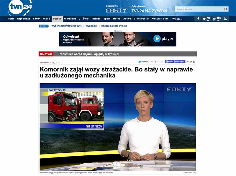 Materiał stacji TVN – screen ze strony TVN24